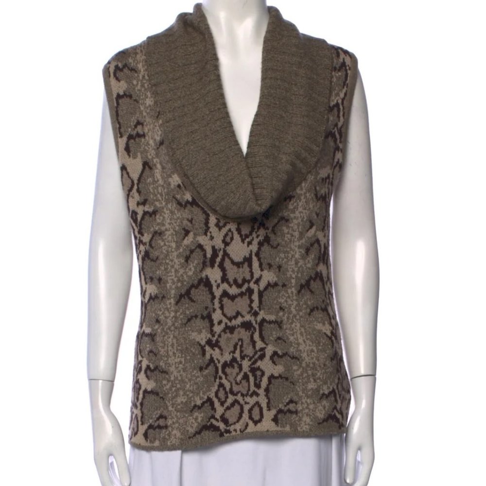 VALENTINO Animal Print V-Neck Sweater